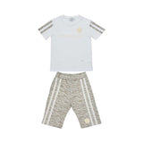 Roberto Cavalli Kids Boy's White & Beige Set of T-shirt & Bermuda