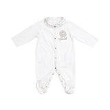 Roberto Cavalli Kids New Born White & Gold Sleepsuit Set
