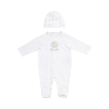 Roberto Cavalli Kids New Born White & Gold Sleepsuit Set