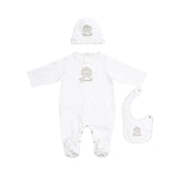 Roberto Cavalli Kids New Born White & Gold Sleepsuit Set