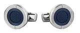 Roberto Cavalli Silver & Blue Textured Cufflinks