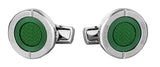 Roberto Cavalli Silver & Vibrant Green Cufflinks