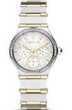 Cerruti Rendinara Ladies White Dial Two Tone Stainless Steel Watch