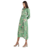 Replay Women's Satin Shirt-dress with Tropical Print