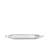 Royal Family Silver-Plated Rectangular Serving Tray with Scalloped Edges and Engraved Center