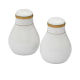 RICHFINE 98-piece luxury fine bone china dinnerware set featuring white plates with  gold , including a teapot, tureen, and bowls.