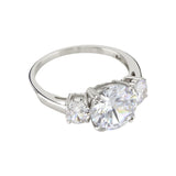 Buckley London Clear Trilogy Ring Rhodium