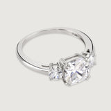 Buckley London The Carat Collection  Clear Meghan Sparkle Ring Rhodium Large Size