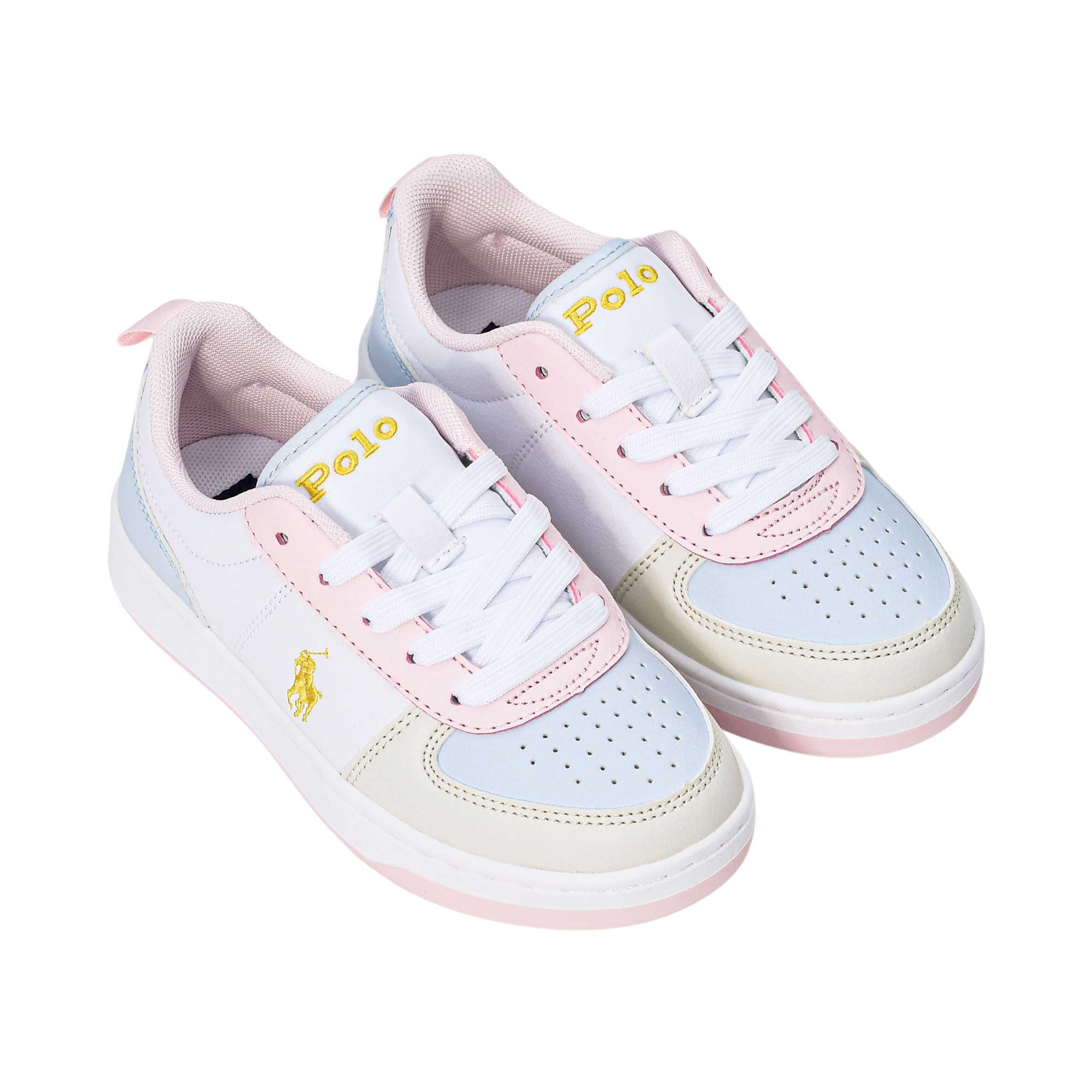 Polo Ralph Lauren Kids Girls White Pink Sneakers – Blue Salon