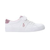 Polo Ralph Lauren Kids Girl's White & Pink Sneaker