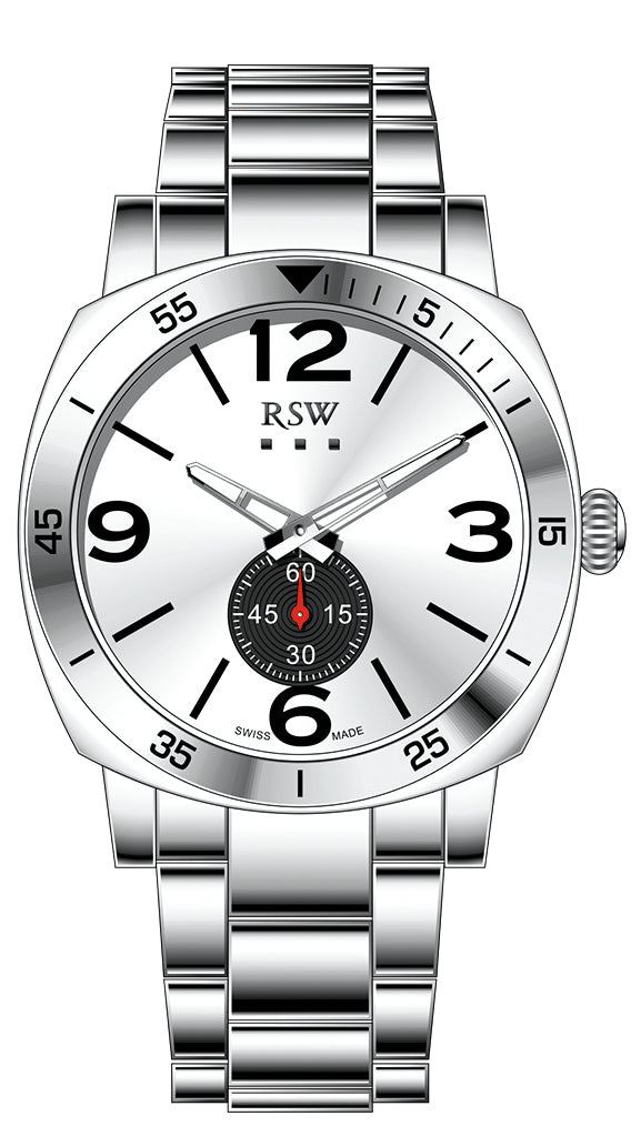 RSW Gents White Dial Stainless Steel Quartz Watch | Fashion Watches | GCC | Men | Mens | Mens Watches | Watch | Watches RSW Gents White Dial Stainless Steel Quartz Watch | Fashion Watches | GCC | Men | Mens | Mens Watches | Watch | Watches