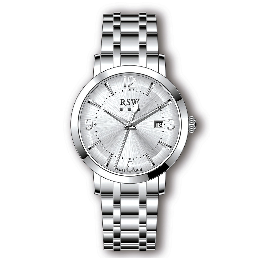 RSW Gents Silver Dial Stainless Steel Quartz Watch with Date Display | Fashion Watches | GCC | Men | Mens | Mens Watches | Watch | Watches RSW Gents Silver Dial Stainless Steel Quartz Watch with Date Display | Fashion Watches | GCC | Men | Mens | Mens Watches | Watch | Watches