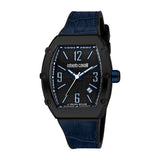 Roberto Cavalli by Franck Muller Men's Black & Blue Tonneau Watch