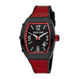 Roberto Cavalli by Franck Muller Men's Black & Red Watch RV1G247P0061 - Leather Strap