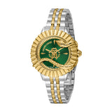 Roberto Cavalli Women's Dark Green Dial Two-Tone Silver & Gold Watch