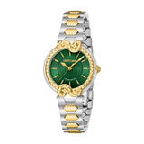 Roberto Cavalli Women's Green Dial Two-Tone Silver & Gold Watch