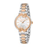 Roberto Cavalli Women's Silver Dial Stainless Steel Rose Gold Watch