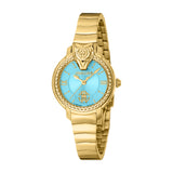 Roberto Cavalli Women's Light Blue Dial Gold Watch