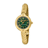 Roberto Cavalli by Franck Muller Ladies Gold-Tone Watch with Green Mother-of-Pearl Dial