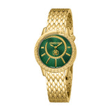 Roberto Cavalli by Franck Muller Ladies' Green Dial Gold-Tone Serpentine Watch