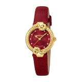 Roberto Cavalli by Franck Muller Ladies' Gold & Red Serpentine Leather Strap Watch