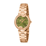 Roberto Cavalli by Franck Muller Ladies' Green Dial Rose Gold-Tone Steel Watch