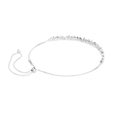 A detailed rear product view of the Swarovski Mesmera choker, displaying the open-back rhodium-plated baskets and the continuous cable chain structure.