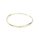 A three-quarter studio product view from behind the Swarovski Mesmera choker, highlighting the smooth, highly polished interior of the gold-plated metal band and its discrete structural hinge points.