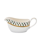 Richfine 98-Piece Round New Bone China Dinner Set with green and gold accents — Order Online Today.