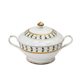 Richfine 98-Piece Round New Bone China Dinner Set with green and gold accents — Order Online Today.