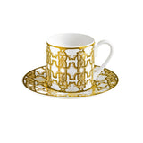 Roberto Cavalli Monogram Gold Luxury box Set 2 Pcs Coffee Cup Saucer