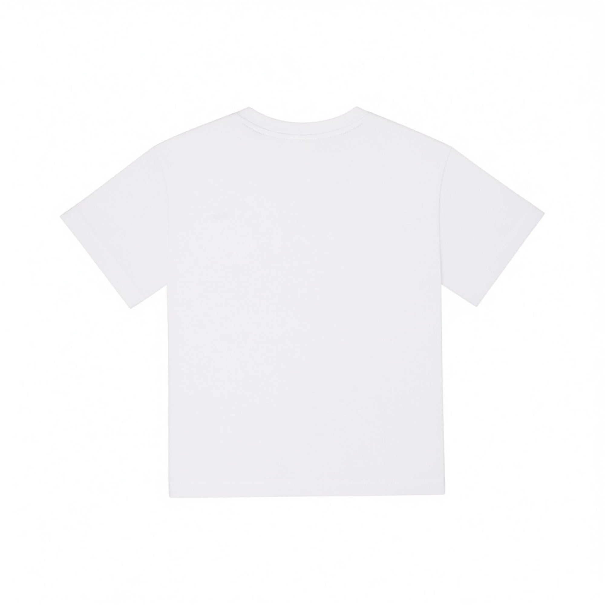 Plain back view of the Roberto Cavalli Junior white cotton t-shirt, showcasing its clean regular fit design