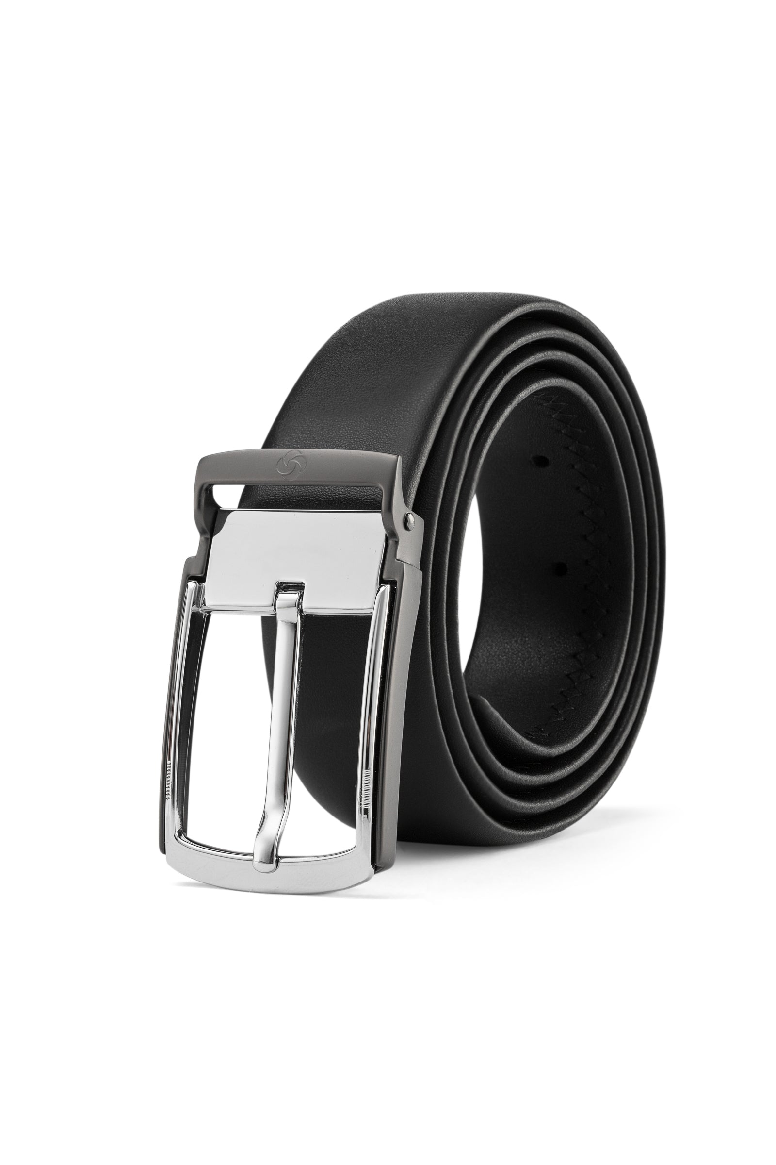 Samsonite AAMIR II Bizctr Black Leather Formal Belt with Metal Buckle