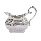 Royal Family 3-piece silver-plated tea set featuring creamer with fluted bases