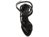 Schutz Women's Black Stiletto Ankle-Wrap High Heel Sandal
