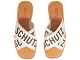 Schutz Women's Logo Embroidered Textile Slide Sandal
