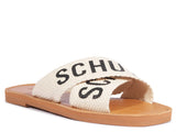 Schutz Women's Logo Embroidered Textile Slide Sandal