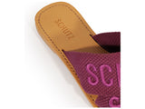 Schutz Women's Magenta Logo Embroidered Slide Sandals