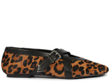 Schutz Women's Leopard Print Calf Hair Cross-Strap Flat