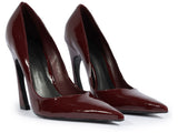 Schutz Women's Burgundy Patent Leather Sculptural Heel Pump