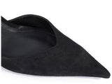 Schutz Women's Black Suede Sculptural Heel Mule-Slingback