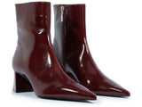 Schutz Women's Burgundy Patent Leather Pointed-Toe Ankle Boot