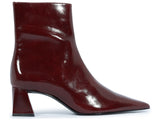 Schutz Women's Burgundy Patent Leather Pointed-Toe Ankle Boot