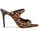 Schutz Women's High-Heel Leopard Print Calf-Hair Sandals