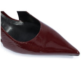 Schutz Women's Burgundy Patent Sling back with Sculptural Heel