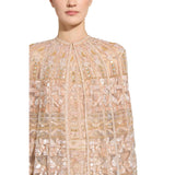 Zuhair Murad Women's Geometric Embellished Gown with Mock Neck Cap