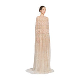 Zuhair Murad Women's Geometric Embellished Gown with Mock Neck Cap