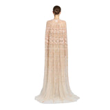 Zuhair Murad Women's Geometric Embellished Gown with Mock Neck Cap