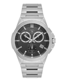 Santa Barbara Polo & Racquet Club men's watch with a gunmetal grey dial, silver-toned case, and integrated silver-toned metal