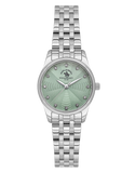 Santa Barbara Polo & Racquet Club women's watch with a silver-toned link bracelet and a green textured dial with crystal mark